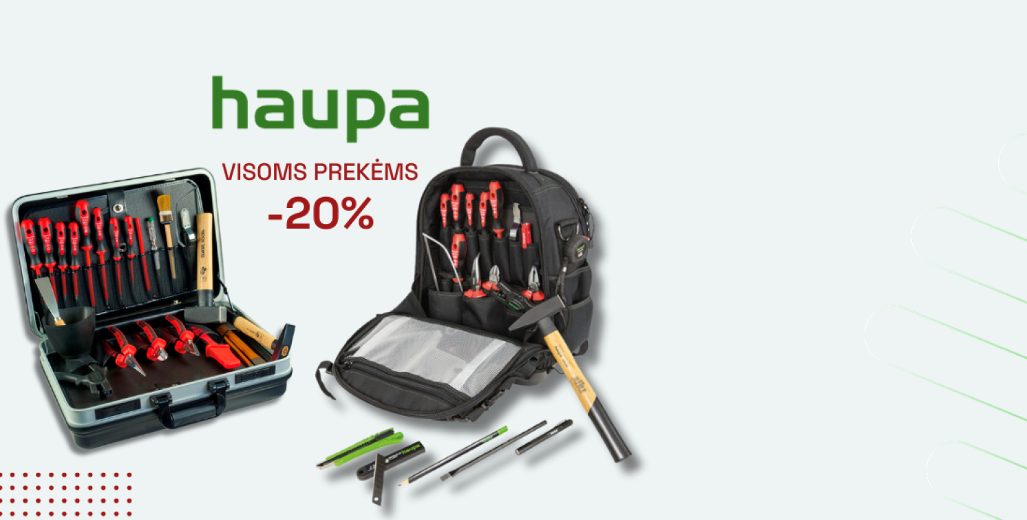 Su kodu: HAUPA20 20% nuolaida HAUPA prekėms