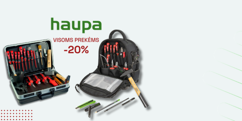 Su kodu: HAUPA20 20% nuolaida HAUPA prekėms